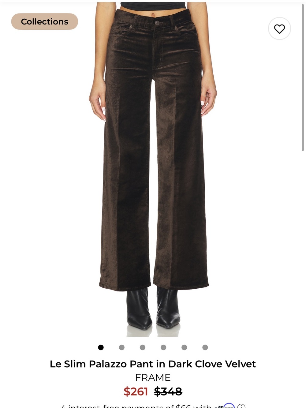 Frame Denim Dark Clove Velvet Boot-Cut Pants